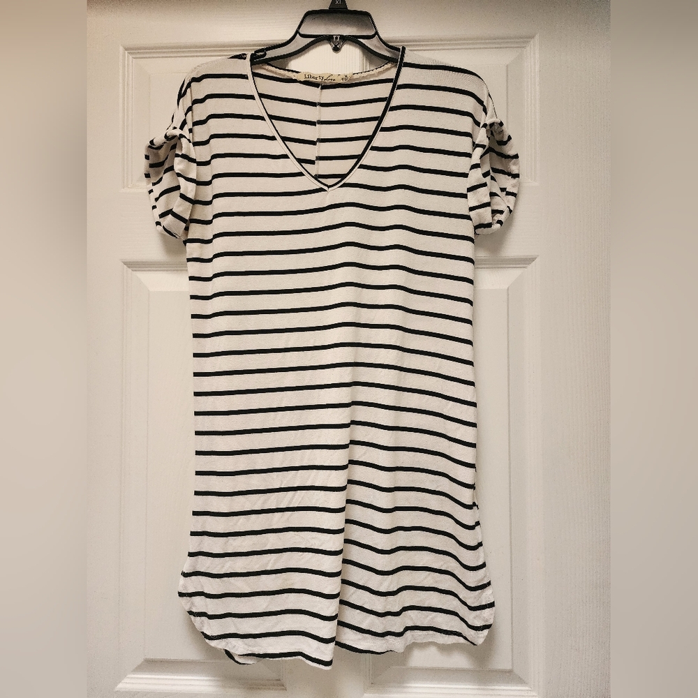 Striped V-Neck Women's Dress